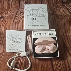 Rinsmola G21 Pro Wireless Earbuds in Pink